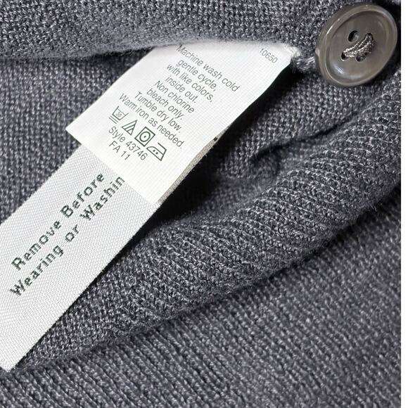 J. Crew Gray Linen Knit Cardigan with Pockets size Medium - Picture 6 of 9